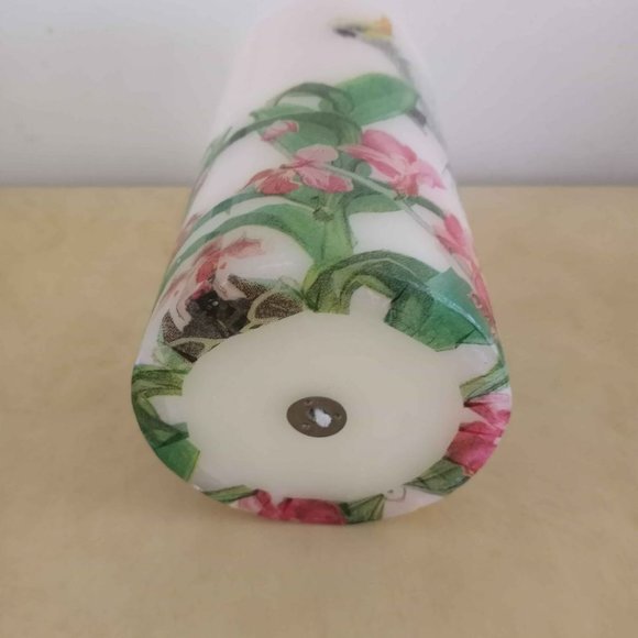 Tall Pillar Candle Cockatoo Floral Decoupage Unscented - Picture 6 of 6